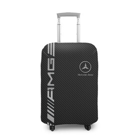Чехол для чемодана 3D с принтом Mercedes Carbon в Екатеринбурге, 86% полиэфир, 14% спандекс | двустороннее нанесение принта, прорези для ручек и колес | amg | carbon | mercedes | авто | автомобиль | иномарка | карбон | логотип | машина | мерседес | текстура