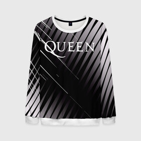 Мужской свитшот 3D с принтом Queen в Екатеринбурге, 100% полиэстер с мягким внутренним слоем | круглый вырез горловины, мягкая резинка на манжетах и поясе, свободная посадка по фигуре | 3d | queen | британская | группа | исполнитель | лого | логотип | музыканты | надпись | рок | эмблема