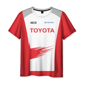 Мужская футболка 3D с принтом Toyota Driver в Екатеринбурге, 100% полиэфир | прямой крой, круглый вырез горловины, длина до линии бедер | racing | rally | rally team | toyota | toyota team | гонки | тайота | тоёта | тойота