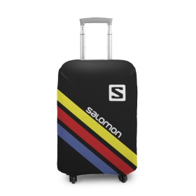 Чехол для чемодана 3D с принтом Salomon в Екатеринбурге, 86% полиэфир, 14% спандекс | двустороннее нанесение принта, прорези для ручек и колес | salomon | активный отдых | альпинизм | биатлон | зима | лыжи | сноуборд | спорт