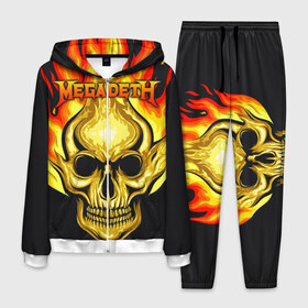 Мужской костюм 3D с принтом Megadeth в Екатеринбурге, 100% полиэстер | Манжеты и пояс оформлены тканевой резинкой, двухслойный капюшон со шнурком для регулировки, карманы спереди | countdown to extinction | бас | гитара | группа | дэйв мастейн | кико лоурейро | лос анджелес | метал | трэш | хард рок | хеви метал