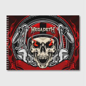 Альбом для рисования с принтом Megadeth в Екатеринбурге, 100% бумага
 | матовая бумага, плотность 200 мг. | countdown to extinction | бас | гитара | группа | дэйв мастейн | кико лоурейро | лос анджелес | метал | трэш | хард рок | хеви метал