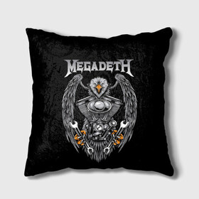 Подушка 3D с принтом Megadeth в Екатеринбурге, наволочка – 100% полиэстер, наполнитель – холлофайбер (легкий наполнитель, не вызывает аллергию). | состоит из подушки и наволочки. Наволочка на молнии, легко снимается для стирки | countdown to extinction | бас | гитара | группа | дэйв мастейн | кико лоурейро | лос анджелес | метал | трэш | хард рок | хеви метал