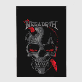 Постер с принтом Megadeth в Екатеринбурге, 100% бумага
 | бумага, плотность 150 мг. Матовая, но за счет высокого коэффициента гладкости имеет небольшой блеск и дает на свету блики, но в отличии от глянцевой бумаги не покрыта лаком | Тематика изображения на принте: countdown to extinction | бас | гитара | группа | дэйв мастейн | кико лоурейро | лос анджелес | метал | трэш | хард рок | хеви метал