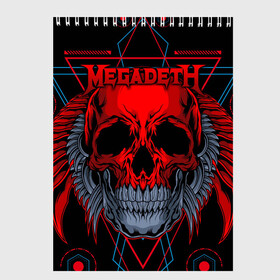 Скетчбук с принтом Megadeth в Екатеринбурге, 100% бумага
 | 48 листов, плотность листов — 100 г/м2, плотность картонной обложки — 250 г/м2. Листы скреплены сверху удобной пружинной спиралью | countdown to extinction | бас | гитара | группа | дэйв мастейн | кико лоурейро | лос анджелес | метал | трэш | хард рок | хеви метал