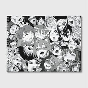 Альбом для рисования с принтом АХЕГАО в Екатеринбурге, 100% бумага
 | матовая бумага, плотность 200 мг. | ahegao | anime | face | manga | аниме | ахегао | лицо | манга