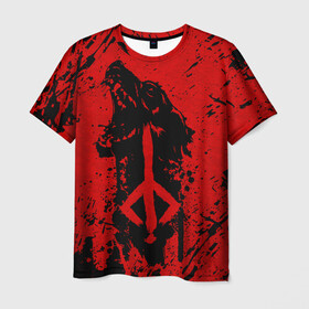Мужская футболка 3D с принтом BLOODBORNE в Екатеринбурге, 100% полиэфир | прямой крой, круглый вырез горловины, длина до линии бедер | bloodborne | hunter | знак охотника | охотник | рожденный кровью