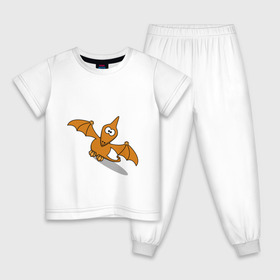 Детская пижама хлопок с принтом Динозавр в Екатеринбурге, 100% хлопок |  брюки и футболка прямого кроя, без карманов, на брюках мягкая резинка на поясе и по низу штанин
 | динозавр | животных | исторический | картинки | прикольные | птеродактили