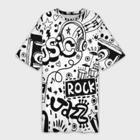 Платье-футболка 3D с принтом Rock в Екатеринбурге,  |  | heavy metal | punk | rock music | гранж | дэткор | металл | музыка | нео | панк | пауэр | пост | постпанк | ривайвл | рок | трэш | хард | хеви