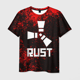 Мужская футболка 3D с принтом RUST в Екатеринбурге, 100% полиэфир | прямой крой, круглый вырез горловины, длина до линии бедер | dayz | facepunch | rust | state of decay | survival | the forest | this war of mine | выживалка rust | раст
