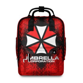 Женский рюкзак 3D с принтом Umbrella Corporation в Екатеринбурге, 100% полиэстер | лямки с регулируемой длиной, сверху ручки, чтобы рюкзак нести как сумку. Основное отделение закрывается на молнию, как и внешний карман. Внутри два дополнительных кармана, один из которых закрывается на молнию. По бокам два дополнительных кармашка, куда поместится маленькая бутылочка
 | game | resident evil 3 | umbrella corporation | амбрелла | амбрелла корпорейшн | военная и фармацевтическая корпорация | игра | игры | умбрелла