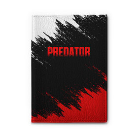 Обложка для автодокументов с принтом PREDATOR в Екатеринбурге, натуральная кожа |  размер 19,9*13 см; внутри 4 больших “конверта” для документов и один маленький отдел — туда идеально встанут права | aliens | avp | black | cinema | predator | кино | фильм хищник | фильмы | хищник | чёрный | чужой