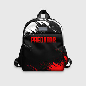 Детский рюкзак 3D с принтом PREDATOR в Екатеринбурге, 100% полиэстер | лямки с регулируемой длиной, сверху петелька, чтобы рюкзак можно было повесить на вешалку. Основное отделение закрывается на молнию, как и внешний карман. Внутри дополнительный карман. По бокам два дополнительных кармашка | aliens | avp | black | cinema | predator | кино | фильм хищник | фильмы | хищник | чёрный | чужой