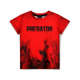 Детская футболка 3D с принтом PREDATOR в Екатеринбурге, 100% гипоаллергенный полиэфир | прямой крой, круглый вырез горловины, длина до линии бедер, чуть спущенное плечо, ткань немного тянется | aliens | avp | black | cinema | predator | кино | фильм хищник | фильмы | хищник | чёрный | чужой