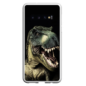 Чехол для Samsung Galaxy S10 с принтом Динозавр T-Rex в Екатеринбурге, Силикон | Область печати: задняя сторона чехла, без боковых панелей | Тематика изображения на принте: dino | dinosauria | t rex | ti rex | дино | динозавр | парк юрского | т рекс | ти рекс | чудовище | юрский период | ящер | ящерица