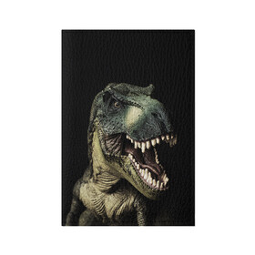 Обложка для паспорта матовая кожа с принтом Динозавр T-Rex в Екатеринбурге, натуральная матовая кожа | размер 19,3 х 13,7 см; прозрачные пластиковые крепления | dino | dinosauria | t rex | ti rex | дино | динозавр | парк юрского | т рекс | ти рекс | чудовище | юрский период | ящер | ящерица