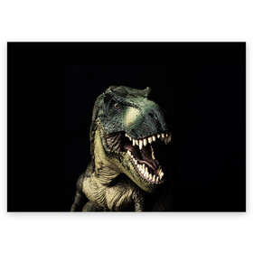 Поздравительная открытка с принтом Динозавр T-Rex в Екатеринбурге, 100% бумага | плотность бумаги 280 г/м2, матовая, на обратной стороне линовка и место для марки
 | Тематика изображения на принте: dino | dinosauria | t rex | ti rex | дино | динозавр | парк юрского | т рекс | ти рекс | чудовище | юрский период | ящер | ящерица