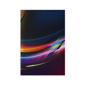 Обложка для паспорта матовая кожа с принтом NEON STRIPES в Екатеринбурге, натуральная матовая кожа | размер 19,3 х 13,7 см; прозрачные пластиковые крепления | Тематика изображения на принте: abstraction | geometry | hexagon | neon | paints | stripes | texture | triangle | waves | абстракция | брызги | геометрия | краски | неон | неоновый | соты | текстура