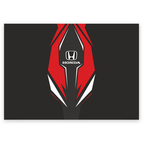 Поздравительная открытка с принтом Honda Driver team Red в Екатеринбурге, 100% бумага | плотность бумаги 280 г/м2, матовая, на обратной стороне линовка и место для марки
 | Тематика изображения на принте: driver | driver team | honda | honda team | racing | гонки | машины | тачки | хонда