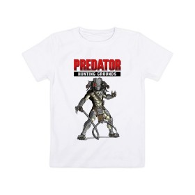 Детская футболка хлопок с принтом Predator: Hunting Grounds в Екатеринбурге, 100% хлопок | круглый вырез горловины, полуприлегающий силуэт, длина до линии бедер | game | gamer | predator: hunting grounds | игра | шутер