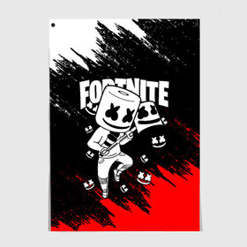 Постер с принтом FORTNITE x MARSHMELLO в Екатеринбурге, 100% бумага
 | бумага, плотность 150 мг. Матовая, но за счет высокого коэффициента гладкости имеет небольшой блеск и дает на свету блики, но в отличии от глянцевой бумаги не покрыта лаком | fortnite | fortnite 2 | fortnite x маршмелло | ikonik | marshmello | ninja | ninja streamer | иконик | ниндзя | пили | фортнайт | фортнайт 2 | фортнайт глава 2