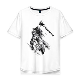 Мужская футболка хлопок Oversize с принтом Predator: Hunting Grounds в Екатеринбурге, 100% хлопок | свободный крой, круглый ворот, “спинка” длиннее передней части | game | gamer | predator: hunting grounds | игра | шутер