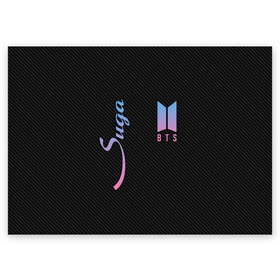 Поздравительная открытка с принтом BTS Suga в Екатеринбурге, 100% бумага | плотность бумаги 280 г/м2, матовая, на обратной стороне линовка и место для марки
 | bts | j hope | j pop | jimin | jin | jungkook | k pop | korea | music | nct | pop | pop idols | suga | v | айдолы | бтс | идолы | к поп | корейская музыка | корея | нст | поп | попса | чимин