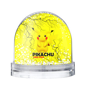 Снежный шар с принтом Pikachu Pika Pika в Екатеринбурге, Пластик | Изображение внутри шара печатается на глянцевой фотобумаге с двух сторон | pika | pikachu | аниме | детская | детям | игры | молния | мышка | мышь | пика | пикачу | покемон | покемоны