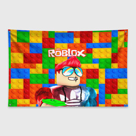 Флаг-баннер с принтом ROBLOX [3] в Екатеринбурге, 100% полиэстер | размер 67 х 109 см, плотность ткани — 95 г/м2; по краям флага есть четыре люверса для крепления | box | lego | minecraft | roblox | роблокс