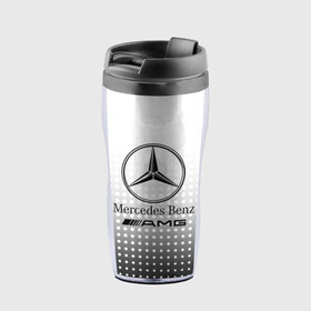 Термокружка-непроливайка с принтом Mercedes-Benz в Екатеринбурге, внутренняя часть — пищевой пластик, наружная часть — прозрачный пластик, между ними — полиграфическая вставка с рисунком | объем — 350 мл, герметичная крышка | amg | mercedes | mercedes значок | mercedes лого | mercedes марка | амг | бенц | лого автомобиля | логотип мерседес | мерин | мерс | мерседес | мерседес бенз | мерседес лого | мерседес эмблема