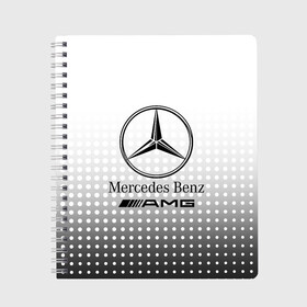 Тетрадь с принтом Mercedes-Benz в Екатеринбурге, 100% бумага | 48 листов, плотность листов — 60 г/м2, плотность картонной обложки — 250 г/м2. Листы скреплены сбоку удобной пружинной спиралью. Уголки страниц и обложки скругленные. Цвет линий — светло-серый
 | amg | mercedes | mercedes значок | mercedes лого | mercedes марка | амг | бенц | лого автомобиля | логотип мерседес | мерин | мерс | мерседес | мерседес бенз | мерседес лого | мерседес эмблема