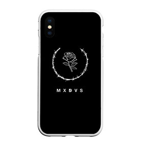 Чехол для iPhone XS Max матовый с принтом MXDVS в Екатеринбурге, Силикон | Область печати: задняя сторона чехла, без боковых панелей | +32 | 32 | logo | mxdvs | бренд | бренд mxdvs | бренловые картинки | лого | лого mxdvs | логотип | логотип mxdvs | мхдвс | прикольные картинки | роза | шипы