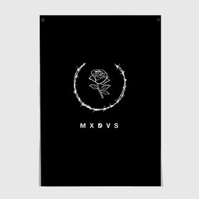 Постер с принтом MXDVS в Екатеринбурге, 100% бумага
 | бумага, плотность 150 мг. Матовая, но за счет высокого коэффициента гладкости имеет небольшой блеск и дает на свету блики, но в отличии от глянцевой бумаги не покрыта лаком | +32 | 32 | logo | mxdvs | бренд | бренд mxdvs | бренловые картинки | лого | лого mxdvs | логотип | логотип mxdvs | мхдвс | прикольные картинки | роза | шипы