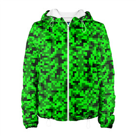 Женская куртка 3D с принтом КАМУФЛЯЖ GREEN в Екатеринбурге, ткань верха — 100% полиэстер, подклад — флис | прямой крой, подол и капюшон оформлены резинкой с фиксаторами, два кармана без застежек по бокам, один большой потайной карман на груди. Карман на груди застегивается на липучку | camouflage | армия | военная форма | военный | вооружение | вооруженные силы | защита | защитный цвет | зеленый | камуфляж | маскировка | салатовый | солдат | униформа | форма | хаки