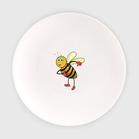 Тарелка с принтом Пчела в Екатеринбурге, фарфор | диаметр - 210 мм
диаметр для нанесения принта - 120 мм | животные | картинки | крылья | лето | насекомое | прикольные | природа | пчела