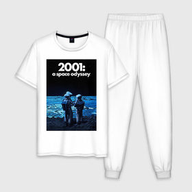 Мужская пижама хлопок с принтом 2001: а Space Odyssey в Екатеринбурге, 100% хлопок | брюки и футболка прямого кроя, без карманов, на брюках мягкая резинка на поясе и по низу штанин
 | Тематика изображения на принте: 