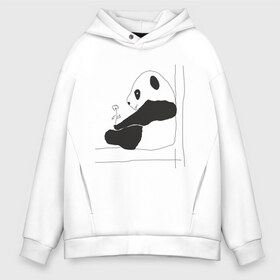 Мужское худи Oversize хлопок с принтом Little Panda в Екатеринбурге, френч-терри — 70% хлопок, 30% полиэстер. Мягкий теплый начес внутри —100% хлопок | боковые карманы, эластичные манжеты и нижняя кромка, капюшон на магнитной кнопке | panda | панда | рисунок