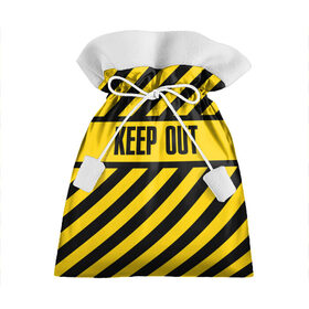 Подарочный 3D мешок с принтом Keep out в Екатеринбурге, 100% полиэстер | Размер: 29*39 см | coronavirus | forbidden | infection | keep out | tape | virus | yellow black | zone | вирус | вне | жёлто черная | запретная | зона | инфекция | коронавирус | лента | оставайся