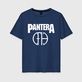 Женская футболка хлопок Oversize с принтом Pantera в Екатеринбурге, 100% хлопок | свободный крой, круглый ворот, спущенный рукав, длина до линии бедер
 | pantera | американская метал группа | грув метал | группа | музыка | пантера | рок | рок группа