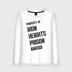 Женский лонгслив хлопок с принтом Iron Heights Prison в Екатеринбурге, 100% хлопок |  | arrow | vdzabma | стрела