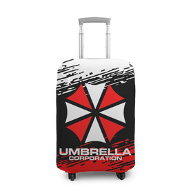 Чехол для чемодана 3D с принтом Umbrella Corporation. в Екатеринбурге, 86% полиэфир, 14% спандекс | двустороннее нанесение принта, прорези для ручек и колес | resident evil | umbrella corporation | амбрелла | амбрелла корпорейшн | вирус | вымышленная военная и фармацевтическая корпорация | игра | умбрелла