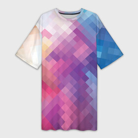 Платье-футболка 3D с принтом Пикси в Екатеринбурге,  |  | абстракция | большой | волны | геометрия | градиент | графен | графика | карбон | квадрат | коллаж | кубизм | линии | линия | мозаика | палитра | пиксели | пикси | поп | радуга | радужная | сетка | сеть