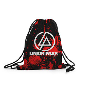 Рюкзак-мешок 3D с принтом Linkin Park в Екатеринбурге, 100% полиэстер | плотность ткани — 200 г/м2, размер — 35 х 45 см; лямки — толстые шнурки, застежка на шнуровке, без карманов и подкладки | chester bennington | linkin park | rock | группа | линкин парк | логотип | музыка | рок | рок н ролл | честер беннингтон | эмблема