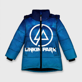 Зимняя куртка для девочек 3D с принтом Linkin Park в Екатеринбурге, ткань верха — 100% полиэстер; подклад — 100% полиэстер, утеплитель — 100% полиэстер. | длина ниже бедра, удлиненная спинка, воротник стойка и отстегивающийся капюшон. Есть боковые карманы с листочкой на кнопках, утяжки по низу изделия и внутренний карман на молнии. 

Предусмотрены светоотражающий принт на спинке, радужный светоотражающий элемент на пуллере молнии и на резинке для утяжки. | chester bennington | linkin park | rock | space | группа | космос | линкин парк | логотип | музыка | рок | рок н ролл | честер беннингтон | эмблема