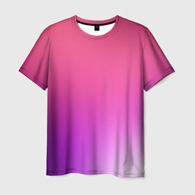 Мужская футболка 3D с принтом Нежный цвет в Екатеринбурге, 100% полиэфир | прямой крой, круглый вырез горловины, длина до линии бедер | красный | нежный цвет | плавный переход | фиолетовый