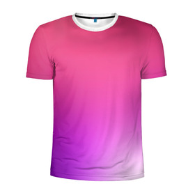Мужская футболка 3D спортивная с принтом Нежный цвет в Екатеринбурге, 100% полиэстер с улучшенными характеристиками | приталенный силуэт, круглая горловина, широкие плечи, сужается к линии бедра | красный | нежный цвет | плавный переход | фиолетовый