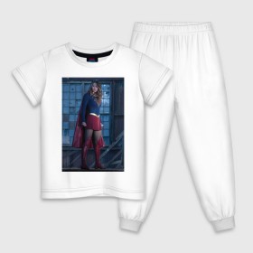 Детская пижама хлопок с принтом Supergirl в Екатеринбурге, 100% хлопок |  брюки и футболка прямого кроя, без карманов, на брюках мягкая резинка на поясе и по низу штанин
 | kara danvers | supergirl | vdzabma | кара дэнверс | супергерл