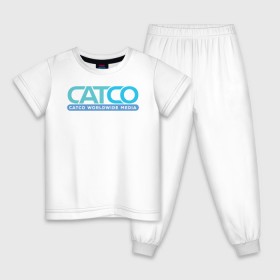 Детская пижама хлопок с принтом CatCo в Екатеринбурге, 100% хлопок |  брюки и футболка прямого кроя, без карманов, на брюках мягкая резинка на поясе и по низу штанин
 | catco | supergirl | vdzabma | кэтко | супергерл