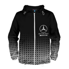 Мужская ветровка 3D с принтом Mercedes-Benz в Екатеринбурге, 100% полиэстер | подол и капюшон оформлены резинкой с фиксаторами, два кармана без застежек по бокам, один потайной карман на груди | amg | mercedes | mercedes значок | mercedes лого | mercedes марка | амг | бенц | лого автомобиля | логотип мерседес | мерин | мерс | мерседес | мерседес бенз | мерседес лого | мерседес эмблема