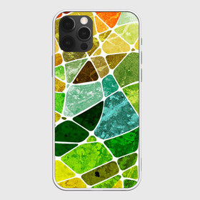 Чехол для iPhone 12 Pro Max с принтом Мозаика в Екатеринбурге, Силикон |  | Тематика изображения на принте: бирюзовый | зелёный | мозаика | синий | стекло